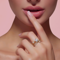 Bague dorée zirconium