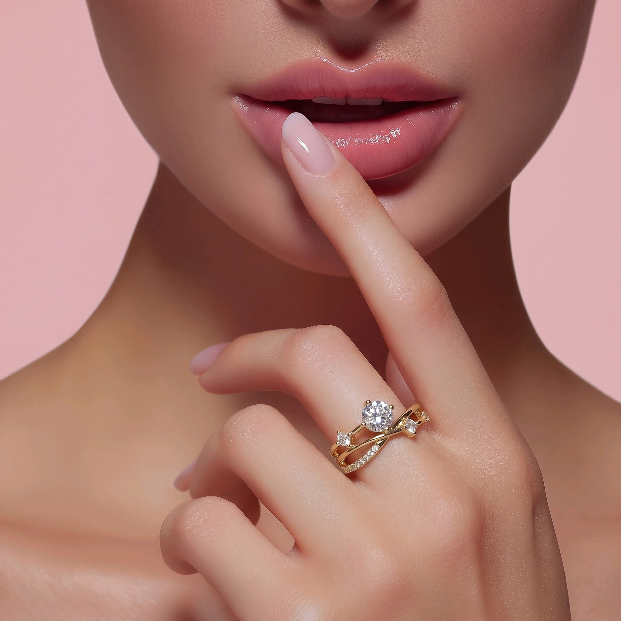 Bague dorée zirconium