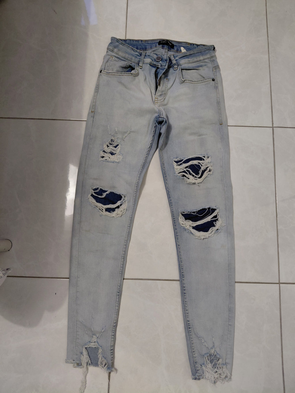 Jeans destroy Black needle