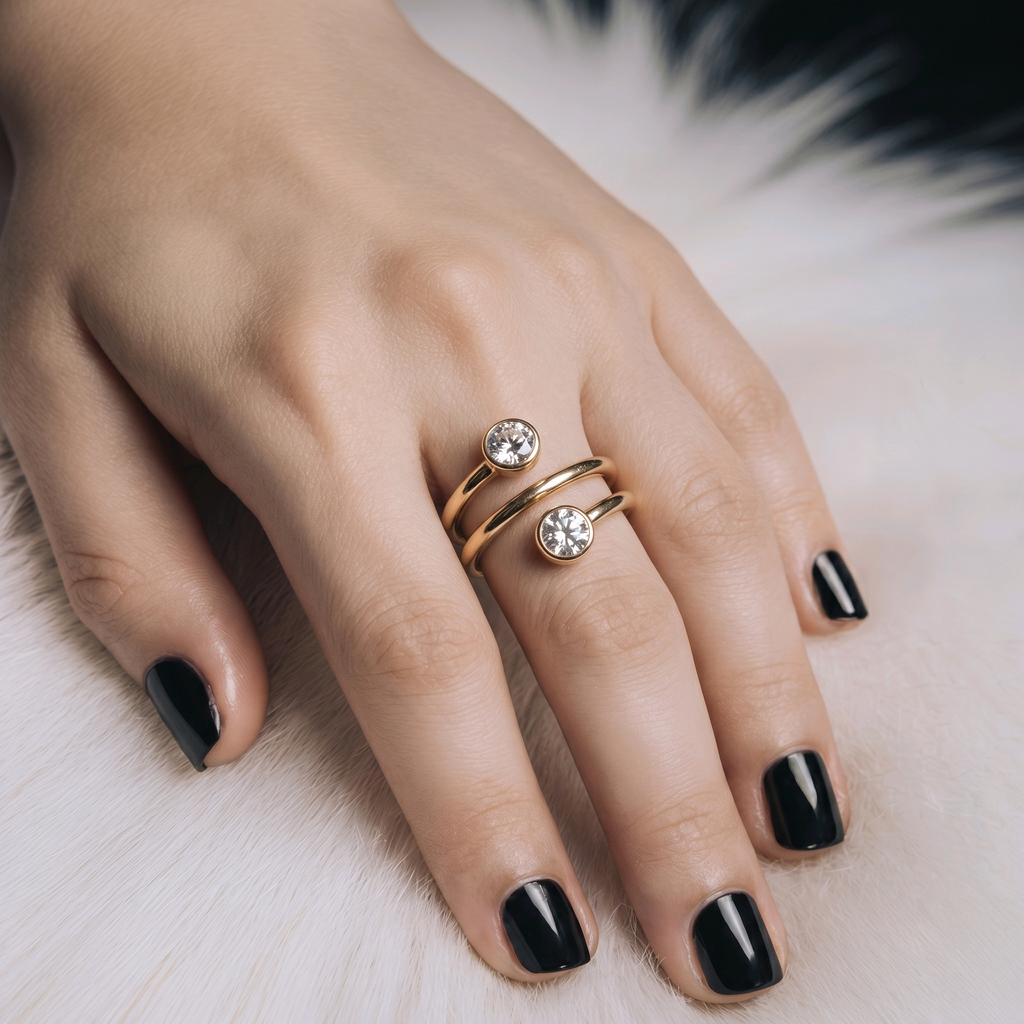 Bague spirale avec zirconium