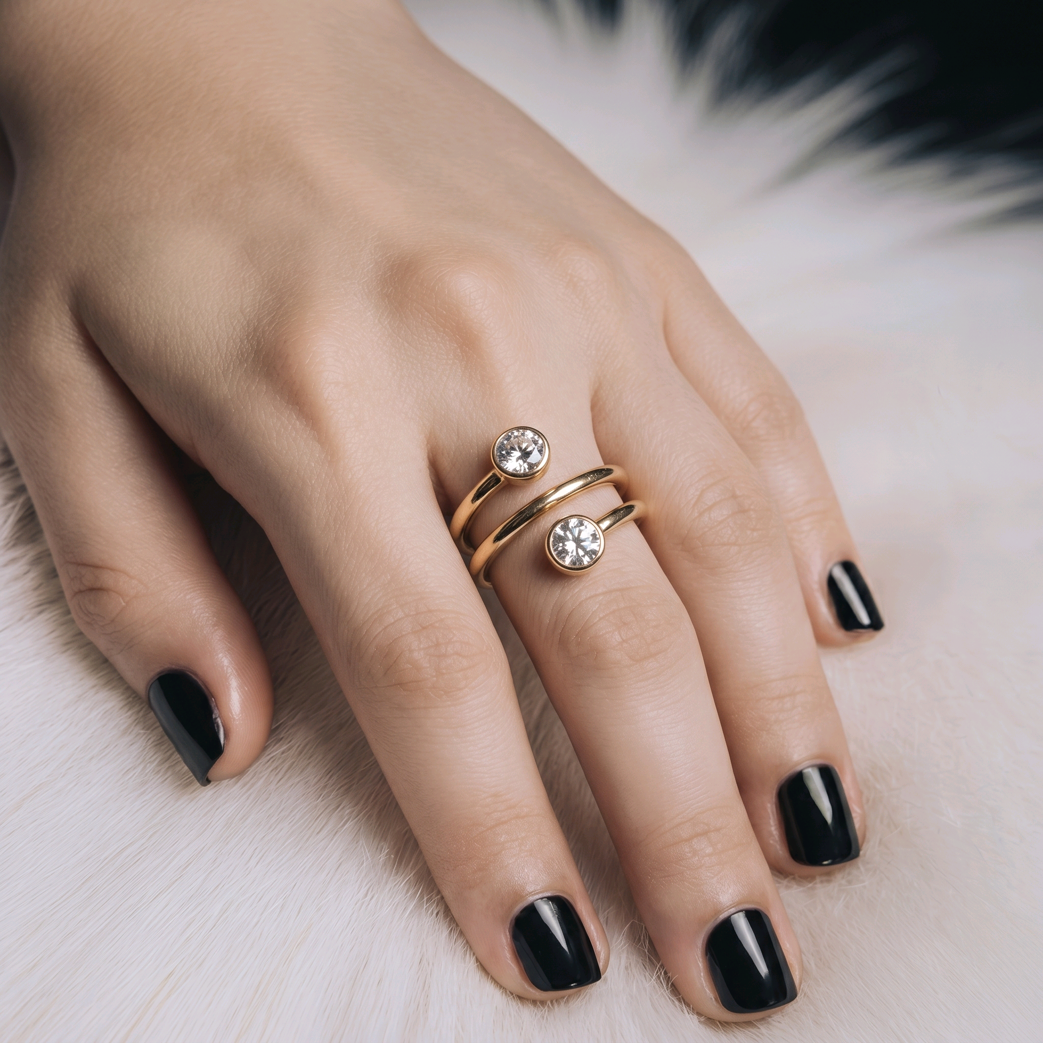 Bague spirale avec zirconium