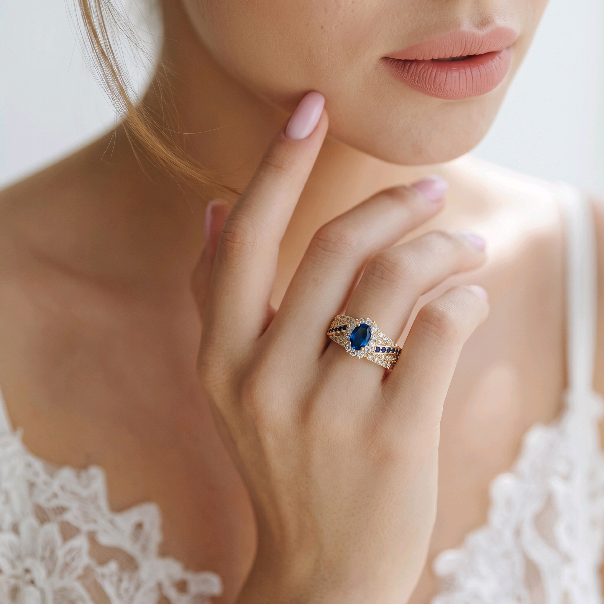 Bague saphir zirconium