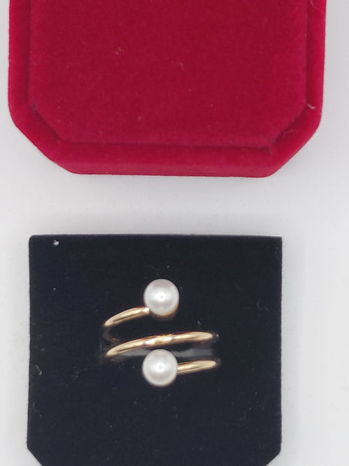 Bague spirale avec perle