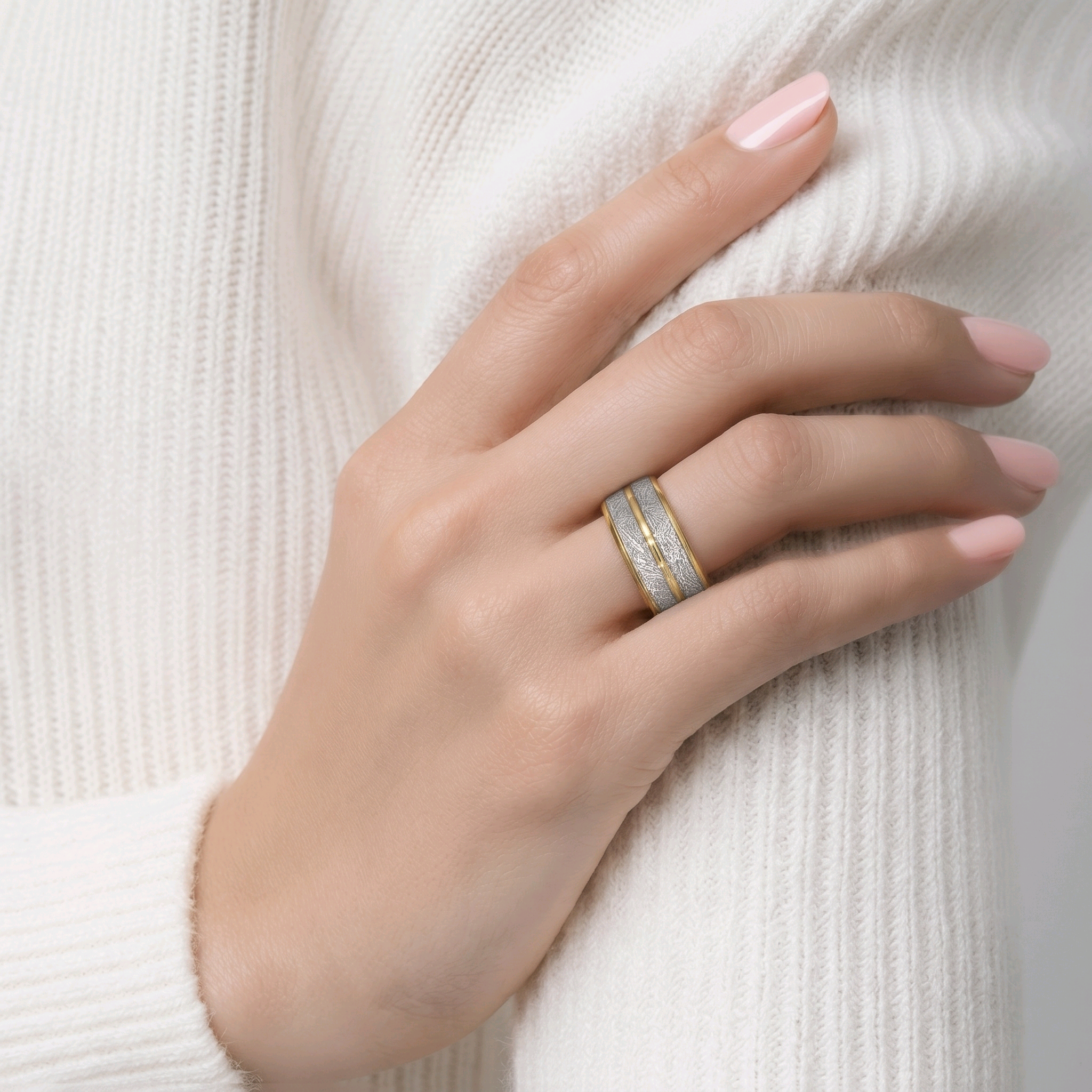 Bague unisexe acier inoxydable