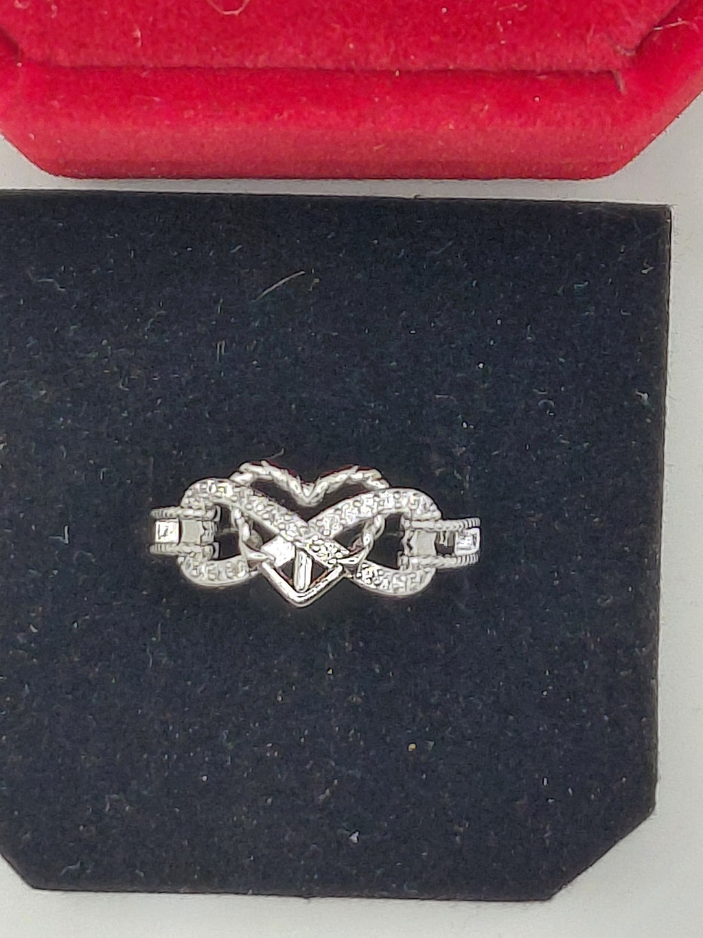 Bague forme cœur argent