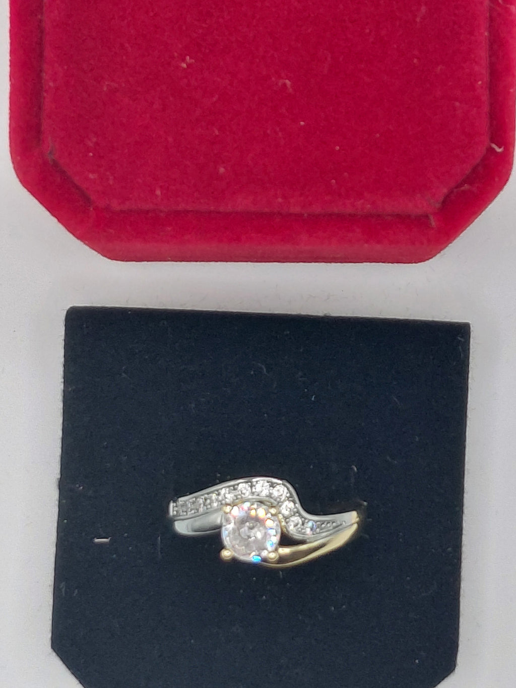 Bague saphir et zirconium