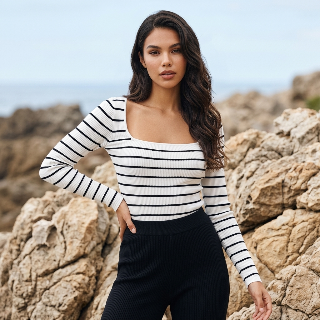 Haut marin H&M femme