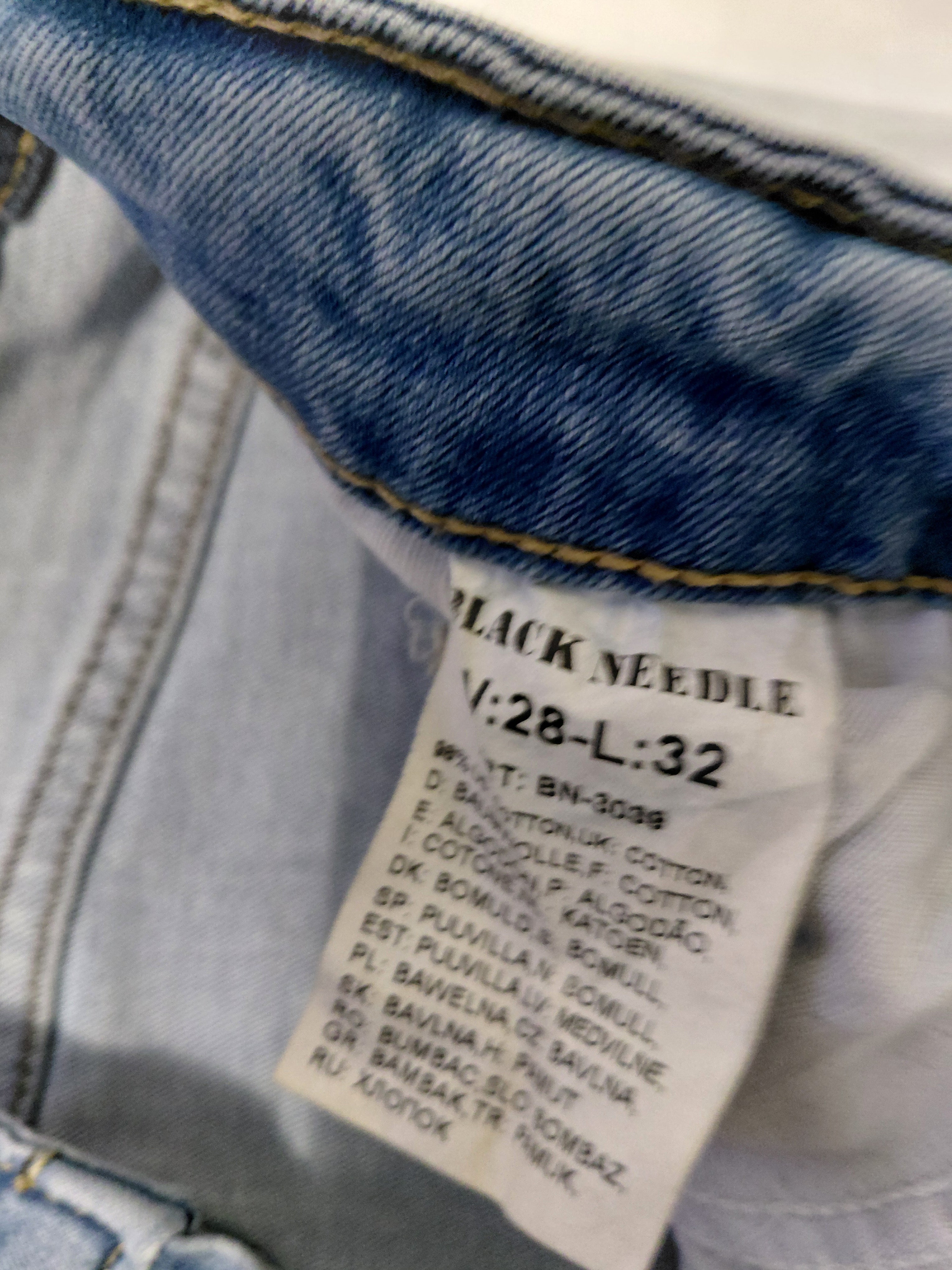 Jeans destroy Black needle