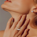 Bague avec perles pendantes