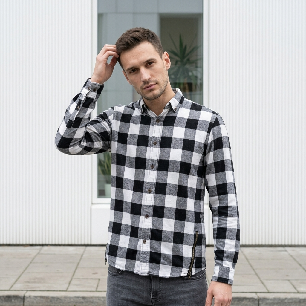 Chemise carreaux solid