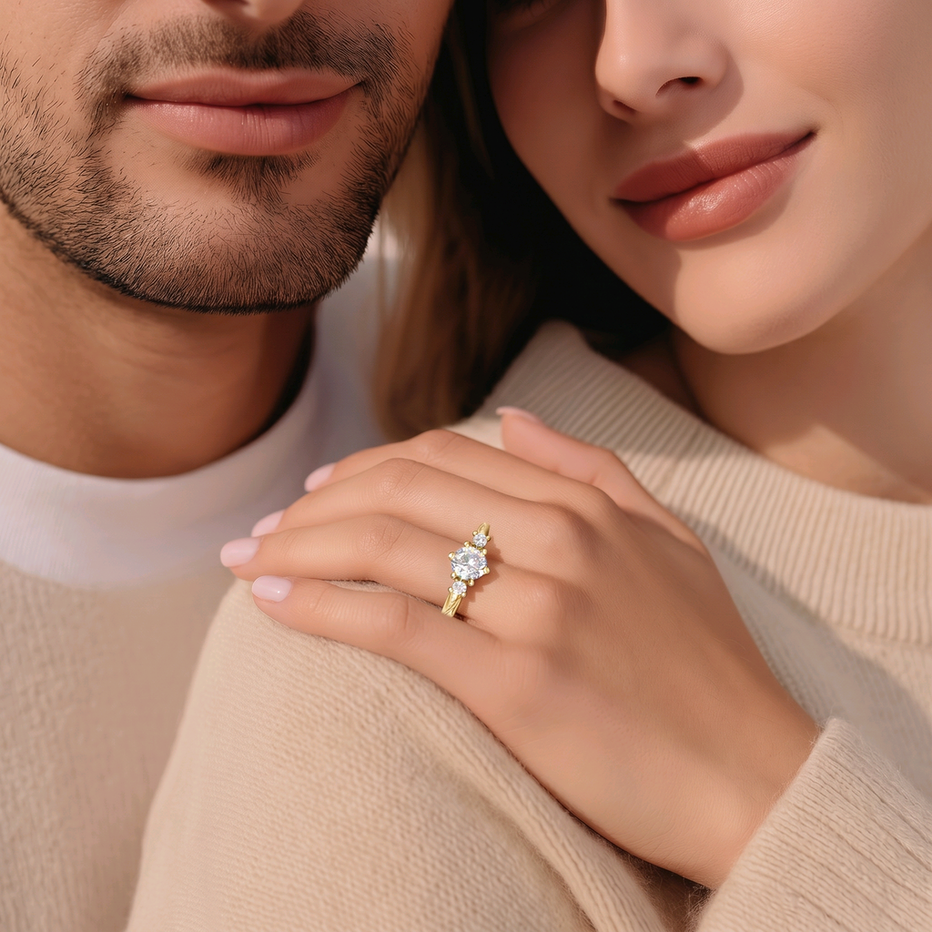 Bague zirconium ajustable