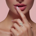 Bague forme croix avec zirconium